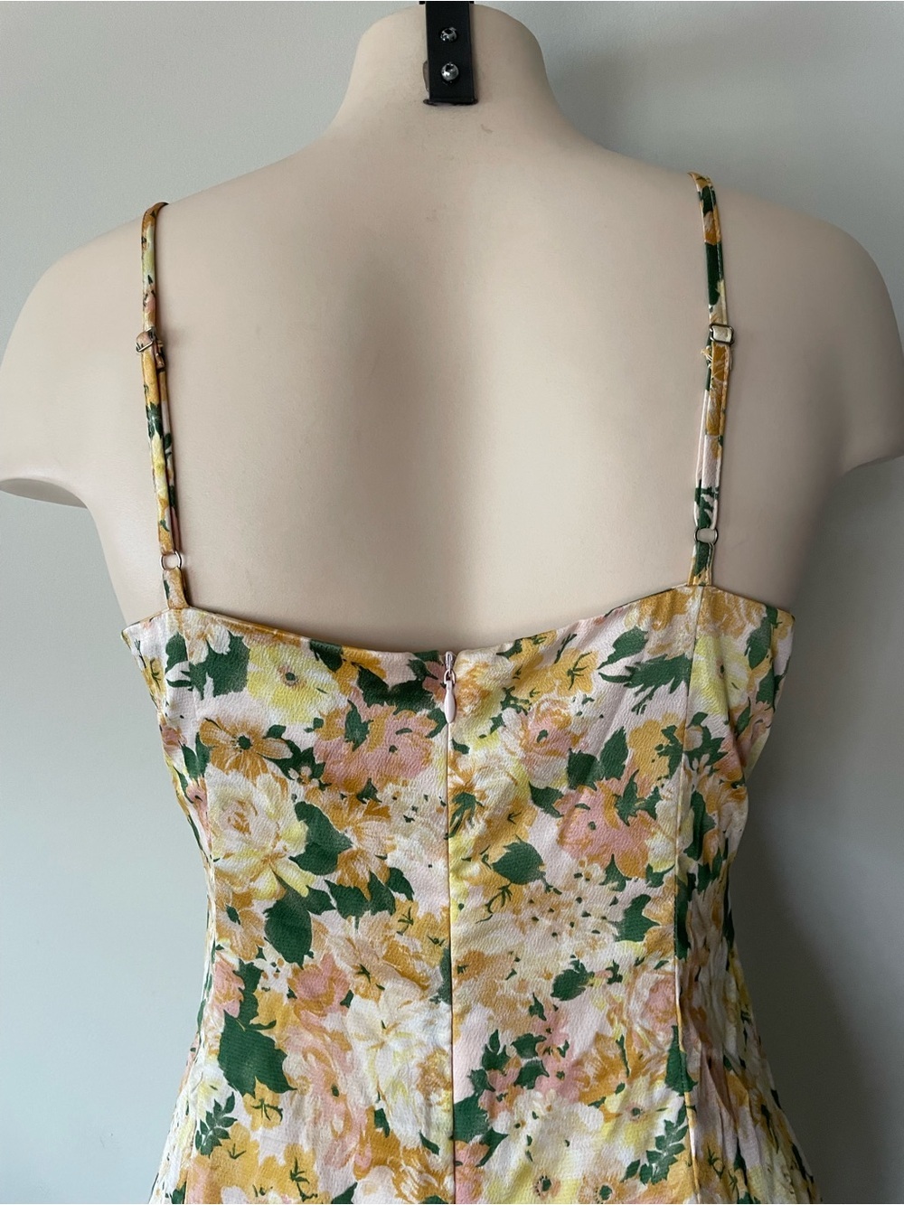 INMOD Satin Floral Faux Wrap Midi Slip Sun Dress Cowl Neck Small - Picture 4 of 7